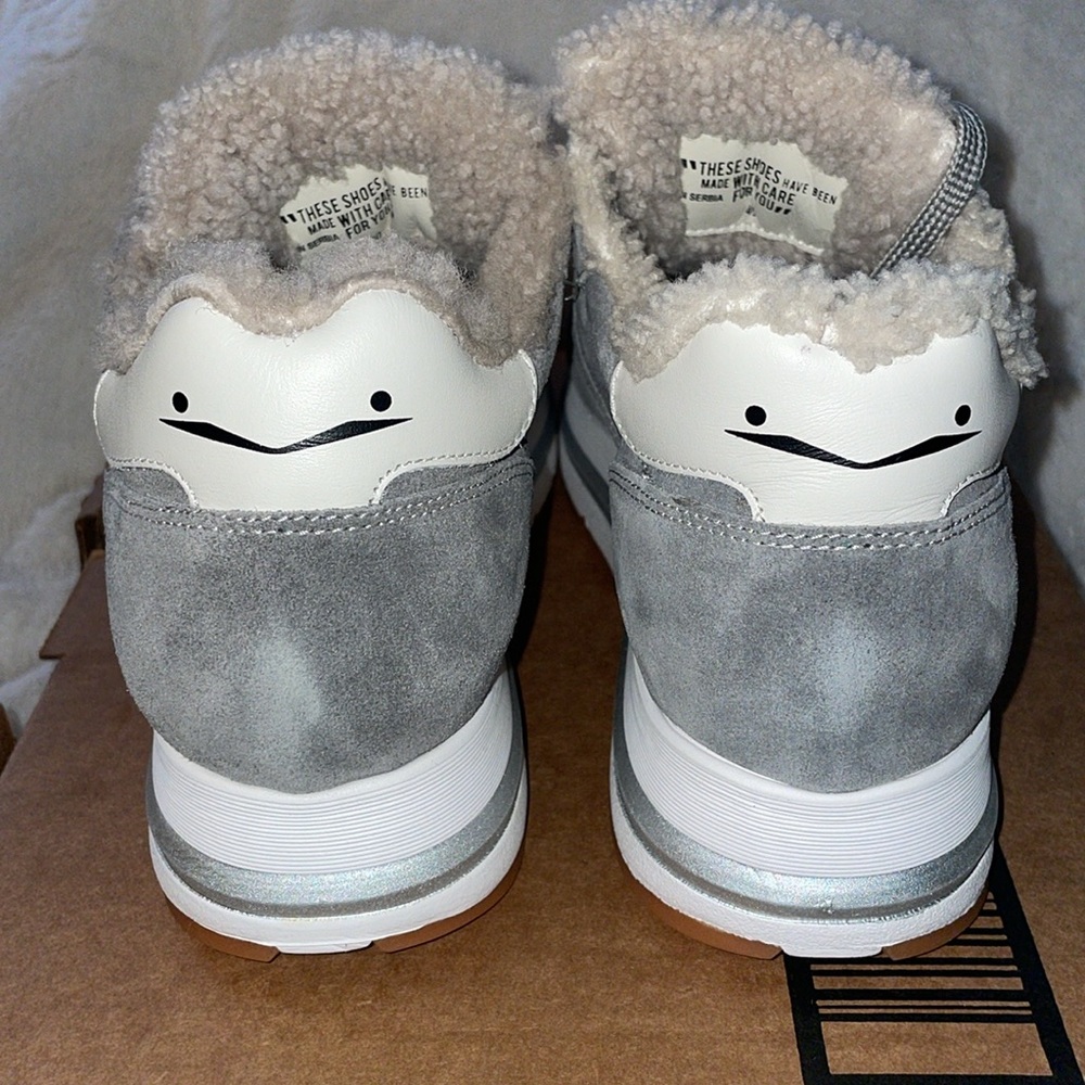 NWT VOILE BLANCHE MARAN Fur Suede Sneakers in Grey - Picture 12 of 16